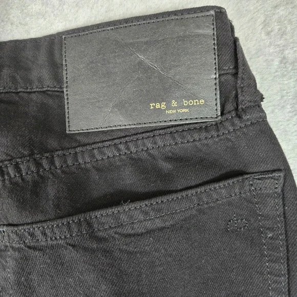 Rag & Bone Logan Mid-Rise Wide Leg Jeans Black Denim Womens 
30 - Picture 8 of 13